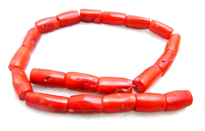 

Qingmos 14*20mm Column Knurl Natural Red Coral Beads for Jewelry Making DIY Necklace Bracelet Earring Loose Strands 15" los351