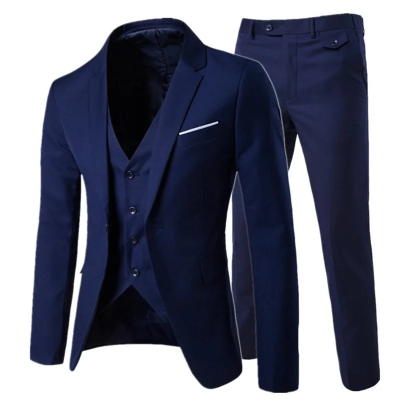Мужской костюм тройка Блейзер брюки жилет 2019|slimming suit|slim suits menbusiness suit |