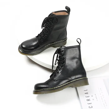 MORDOAN Genuine Cow Leather Martin Boots Thick Bottom 2020 Fall New British Style Ladies Round Toe Mid Heel Boots
MORDOAN Genuine Cow Leather Martin Boots Thick Bottom 2020 Fall New British Style Ladies Round Toe Mid Heel Boots