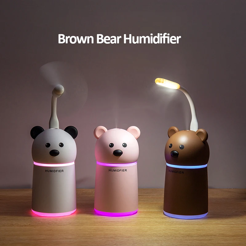 200ML Portable Mini Bear Humidifier USB Ultrasonic Cool Mist Maker Aroma Diffuser Night Light Home Office Mute Car Air Purifier
200ML Portable Mini Bear Humidifier USB Ultrasonic Cool Mist Maker Aroma Diffuser Night Light Home Office Mute Car Air Purifier