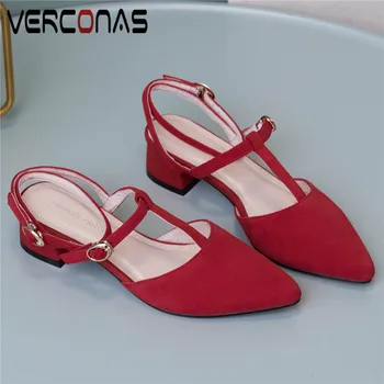 VERCONAS Women Brand Design Buckle Lace Up T-Strap Pointed Toe Thick Heels Working Shoes Sandals Summer Concise Shoes Woman
VERCONAS Women Brand Design Buckle Lace Up T-Strap Pointed Toe Thick Heels Working Shoes Sandals Summer Concise Shoes Woman