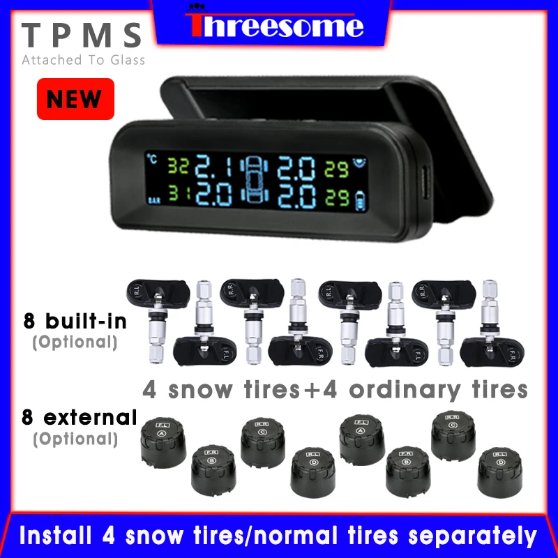 TPMS Original Wireless HD Solar Charge Car Tire Pressure Alarm Monitor System Display Turn On with Vibration with 4/5/8 Sensors
TPMS Original Wireless HD Solar Charge Car Tire Pressure Alarm Monitor System Display Turn On with Vibration with 4/5/8 Sensors
