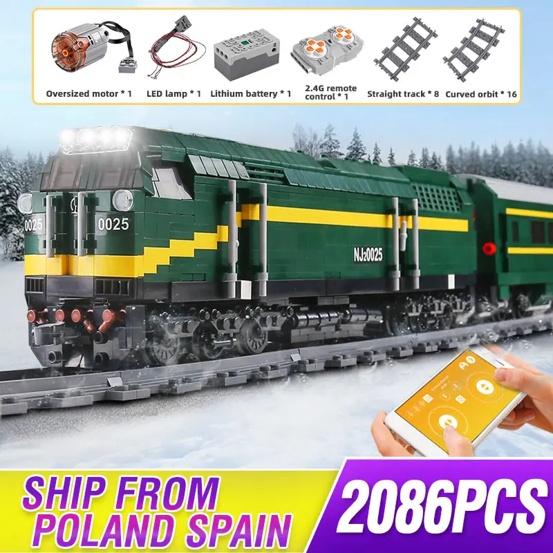 Remote Control Motorized Train China NJ2 Type Diesel Locomotive Railway Engine RC Train Building Blocks Bricks Boys Toys
Remote Control Motorized Train China NJ2 Type Diesel Locomotive Railway Engine RC Train Building Blocks Bricks Boys Toys