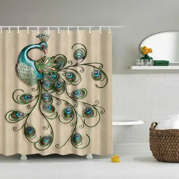 Colorful Peacock Pattern Digital Print Shower Curtains for Bathroom Decor,Polyester Waterproof Fabric Bath Curtain with 6
Colorful Peacock Pattern Digital Print Shower Curtains for Bathroom Decor,Polyester Waterproof Fabric Bath Curtain with 6