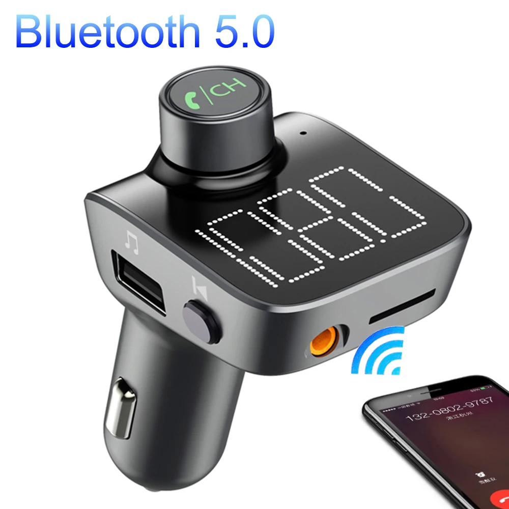 JINSERTA Bluetooth 5.0 FM Transmitter Wireless Bluetooth Car Kit Car MP3 Player Unique Display Screen Aux Modulator Handfree
JINSERTA Bluetooth 5.0 FM Transmitter Wireless Bluetooth Car Kit Car MP3 Player Unique Display Screen Aux Modulator Handfree