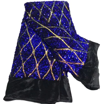 Velvet Lace Dresses fabric with golden and royal blue color sequins AJV3 top selling black color African velvet dress Fabric
Velvet Lace Dresses fabric with golden and royal blue color sequins AJV3 top selling black color African velvet dress Fabric