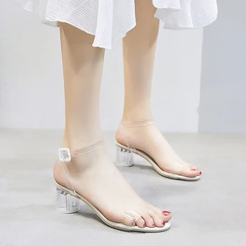 2020Summer Crystal Clear Heel 5CM Women Slippers Slides Female Transparent Heels Peep Toe Slippers Fashion Shoes womens slippers
2020Summer Crystal Clear Heel 5CM Women Slippers Slides Female Transparent Heels Peep Toe Slippers Fashion Shoes womens slippers