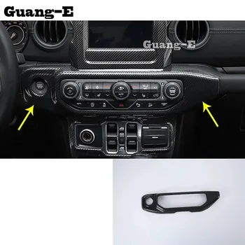 

Car Garnish Lamp Trim ABS Chrome Front Middle Air Conditioning Switch Parking Panel Frame For Jeep Wrangler JL 2018 2019 2020