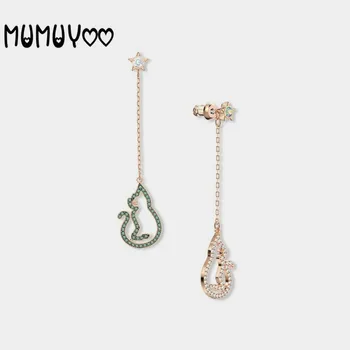 2020 new swa high quality cat star two-color cat cat ear line crystal hollow women's pendant earrings female jewelry
2020 new swa high quality cat star two-color cat cat ear line crystal hollow women's pendant earrings female jewelry