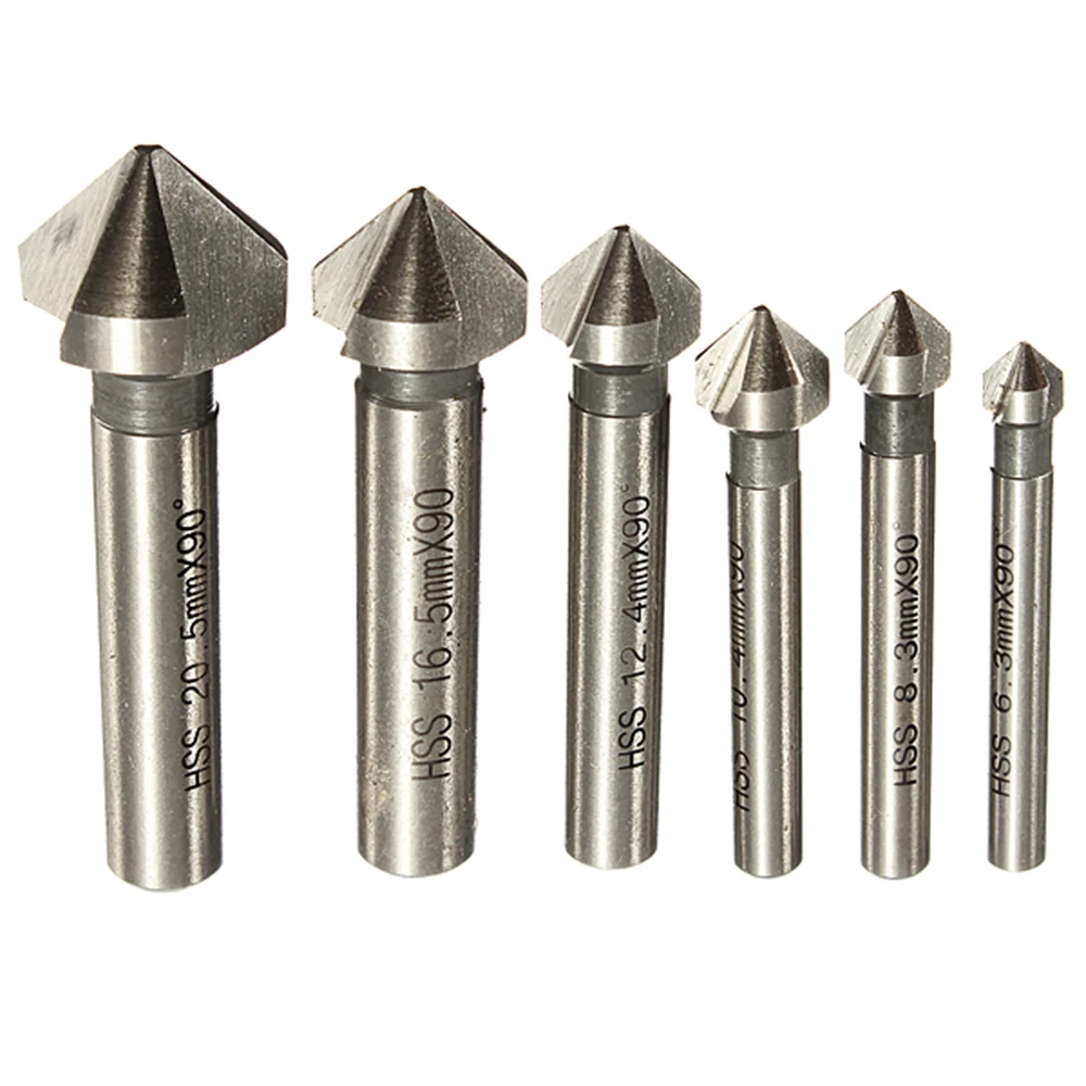 6Pcs Three edge chamfering 90° HSS Chamfer Cutter End Mill Drill Milling Cutting Tool Set
6Pcs Three edge chamfering 90° HSS Chamfer Cutter End Mill Drill Milling Cutting Tool Set