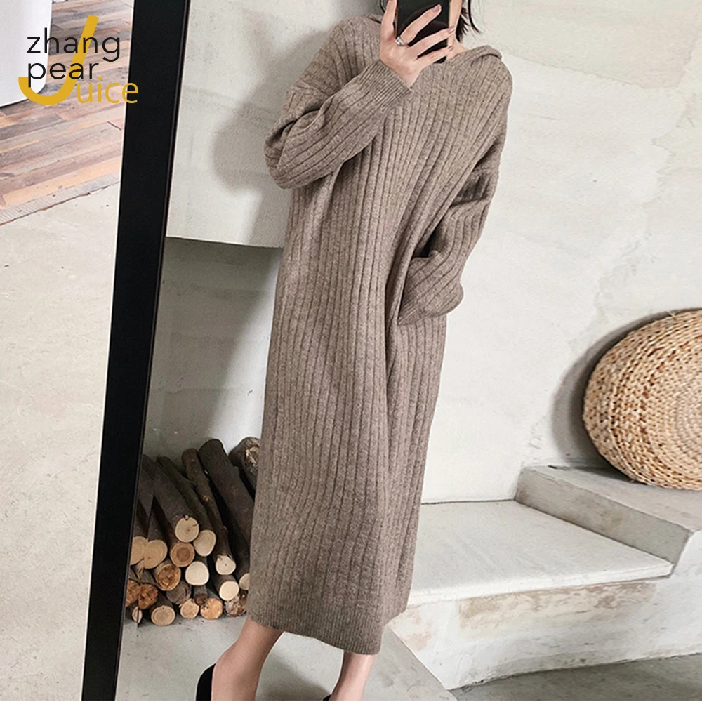 Loose Sweater Dress Women Fashion Casual Knitted Sweaters Dresses Women Thicken Long Maxi Sweater Dress Femme Vestidos
Loose Sweater Dress Women Fashion Casual Knitted Sweaters Dresses Women Thicken Long Maxi Sweater Dress Femme Vestidos