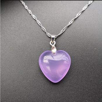 Natural Ice Chalcedony Heart-shaped Pendant Jewelry Fine Jewelry Purple yellow white agate women's clavicle Necklace Pendant
Natural Ice Chalcedony Heart-shaped Pendant Jewelry Fine Jewelry Purple yellow white agate women's clavicle Necklace Pendant