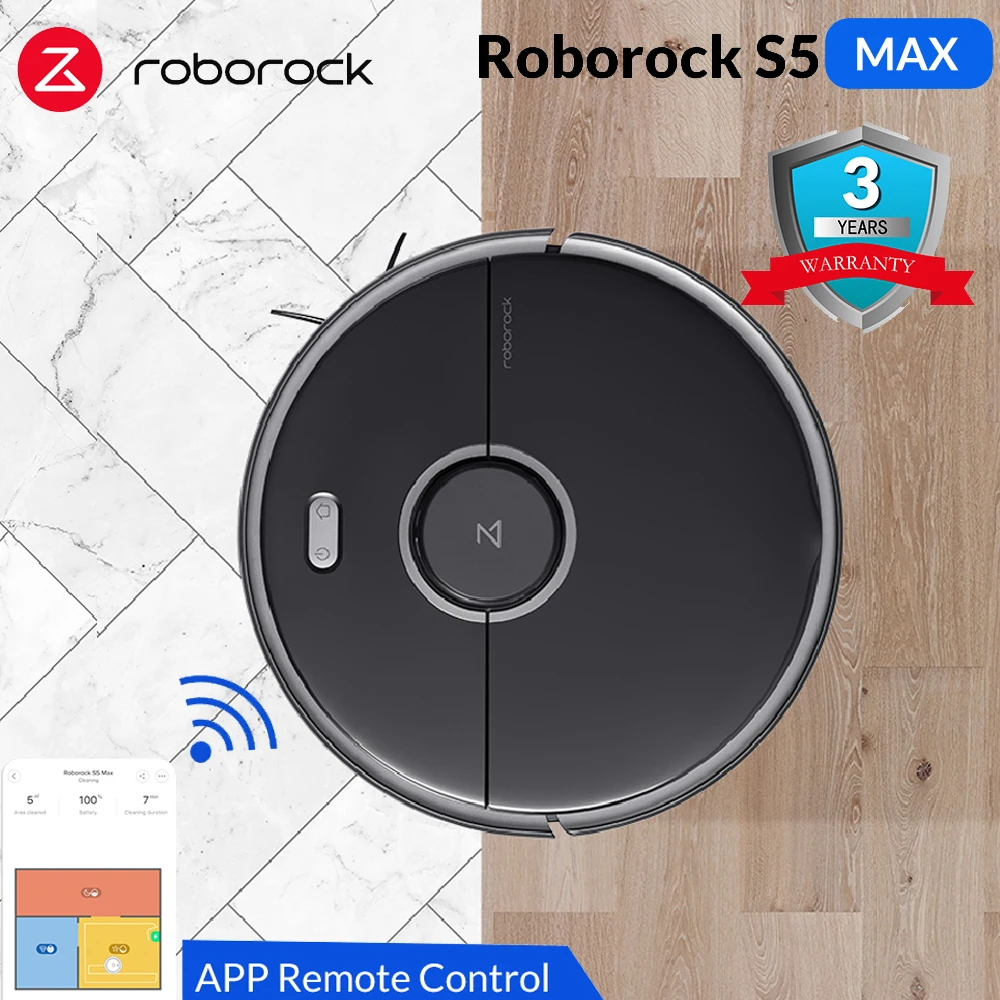 Roborock S5 Max Robot Vacuum Cleaner Super Powerful Suction Smart Sweeping Cleaning Electric Mop Home Cleaning Robotic Collector
Roborock S5 Max Robot Vacuum Cleaner Super Powerful Suction Smart Sweeping Cleaning Electric Mop Home Cleaning Robotic Collector