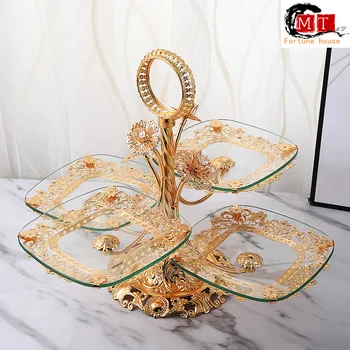New fashion light luxury quality multi function separate storage tray European glass living room hotel pastry fruit plate
New fashion light luxury quality multi function separate storage tray European glass living room hotel pastry fruit plate