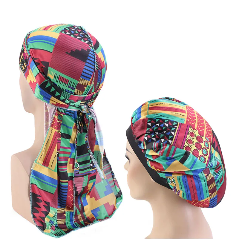 African Print Silky Bonnet And Durags Sets For Men du rag Women Ankara Pattern Bandana Headwrap Night Sleep Cap Head Scarves
African Print Silky Bonnet And Durags Sets For Men du rag Women Ankara Pattern Bandana Headwrap Night Sleep Cap Head Scarves