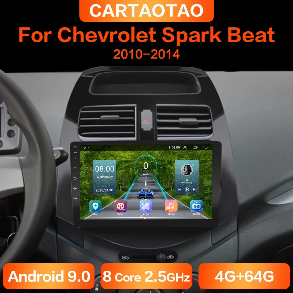 Автомагнитола 2DIN 4 + 64 ГБ DSP Android 9 0 GPS RDS мультимедийный проигрыватель для Chevrolet Spark