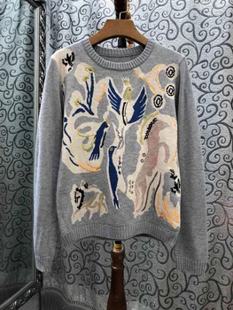 2019 New Spring&Winter Sweater Women Jumper Streetwear Casual O-Neck Full Regular Pullovers Regular Embroidery Animal
2019 New Spring&Winter Sweater Women Jumper Streetwear Casual O-Neck Full Regular Pullovers Regular Embroidery Animal