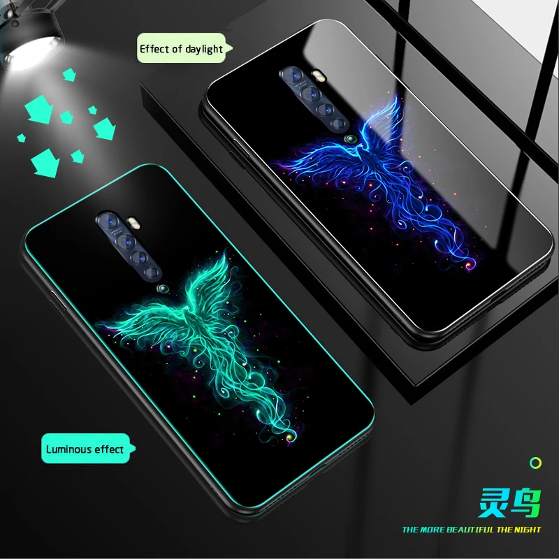 Чехол в виде светящегося стекла для OPPO Reno Ace 2 2Z 2F чехол задняя крышка Realme XT X2 Pro K5 5pro
