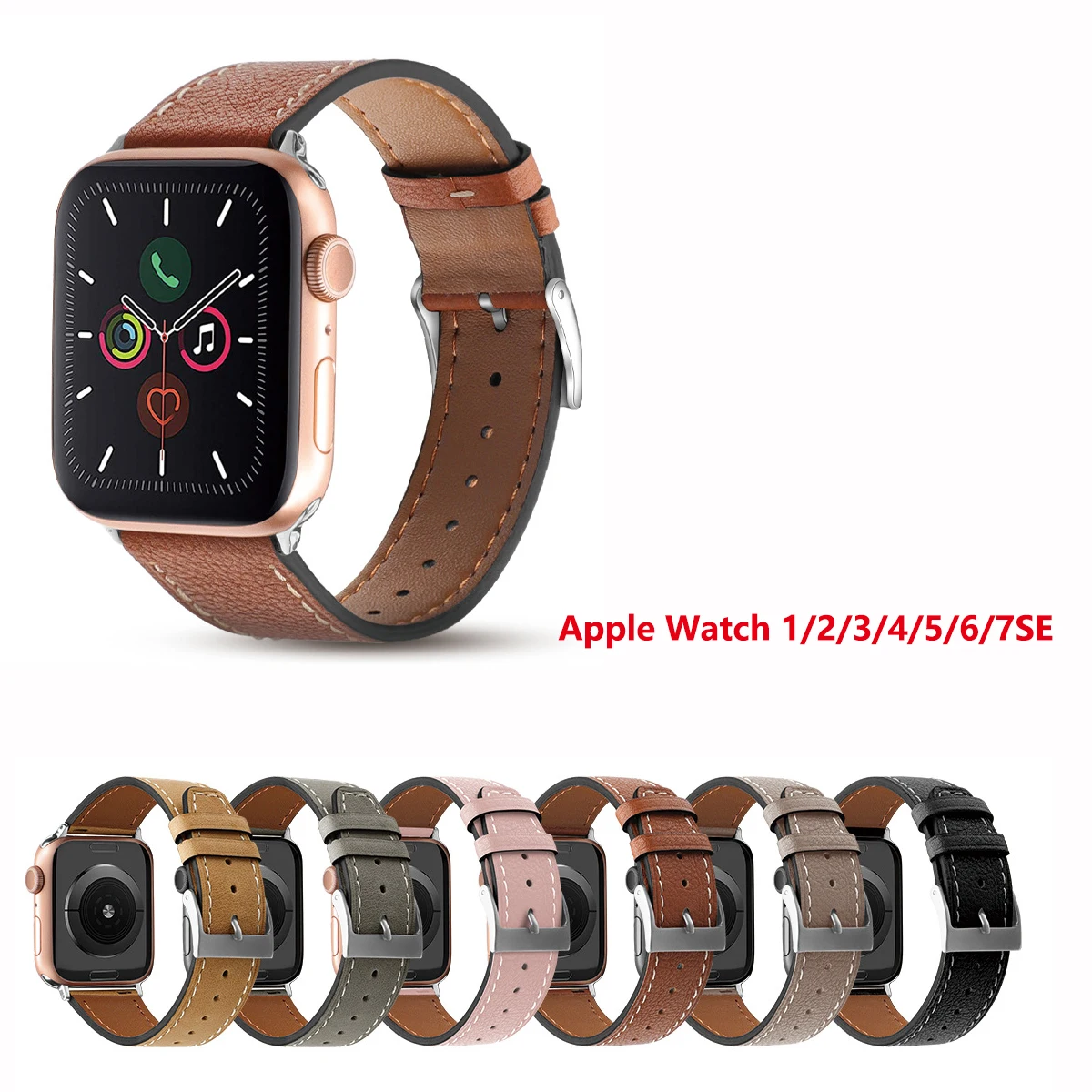 Кожаный ремешок для apple watch band 44 мм 40 45 41 42 38 браслет iWatch часов series 4 3 5 SE 6 7 |