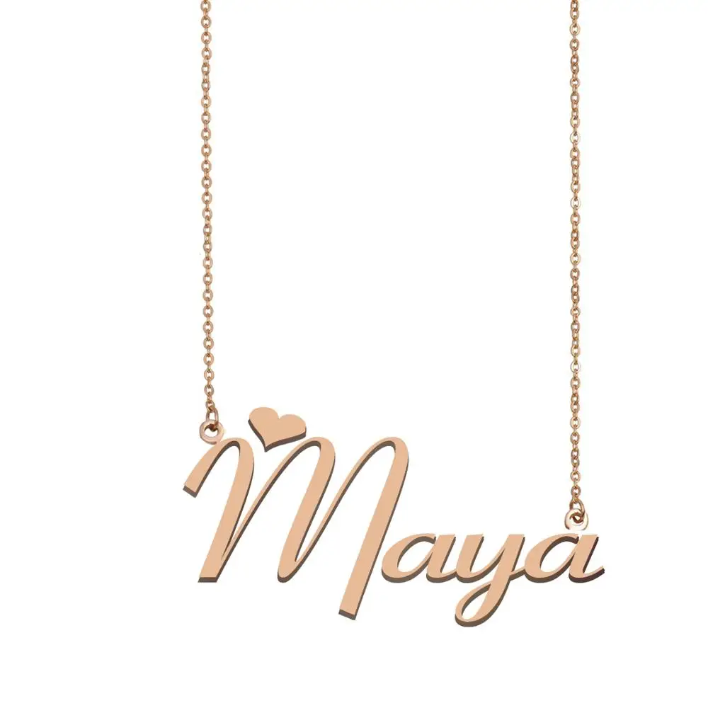 

Maya Name Necklace Customize Nameplate Pendant for Women Girls Best Friends Birthday Wedding Christmas Mother Days Gift