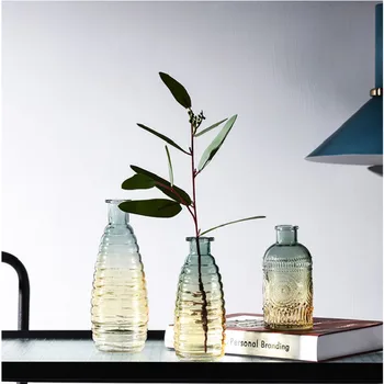 Vintage Glass Vase Embossed Gradient Transparent Roman Stripe Pattern Flowers Pot Living Room Gardening Flower Arrangement
Vintage Glass Vase Embossed Gradient Transparent Roman Stripe Pattern Flowers Pot Living Room Gardening Flower Arrangement
