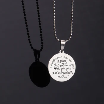 FLYANGEL New Chic Necklace For Daughter In Law Wedding Jewelry Gifts Fashion Engraved Round Pendant Necklace Family Love Gifts 
FLYANGEL New Chic Necklace For Daughter In Law Wedding Jewelry Gifts Fashion Engraved Round Pendant Necklace Family Love Gifts