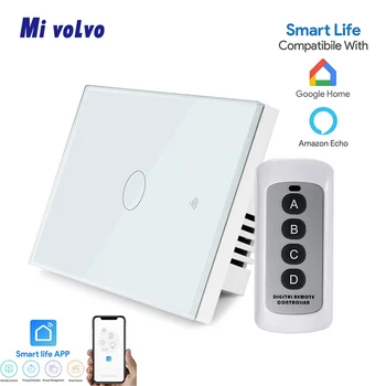 WIFI smart touch switch APP RF wireless remote control compatible with Alexa voice control US standard 1/2/3/4 gang light switch
WIFI smart touch switch APP RF wireless remote control compatible with Alexa voice control US standard 1/2/3/4 gang light switch
