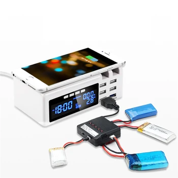 Multifunction Wireless Phone Charger Alarm Clock Station with 6 USB Ports Wireless Electrial Socket Temperature Display Desktop
Multifunction Wireless Phone Charger Alarm Clock Station with 6 USB Ports Wireless Electrial Socket Temperature Display Desktop