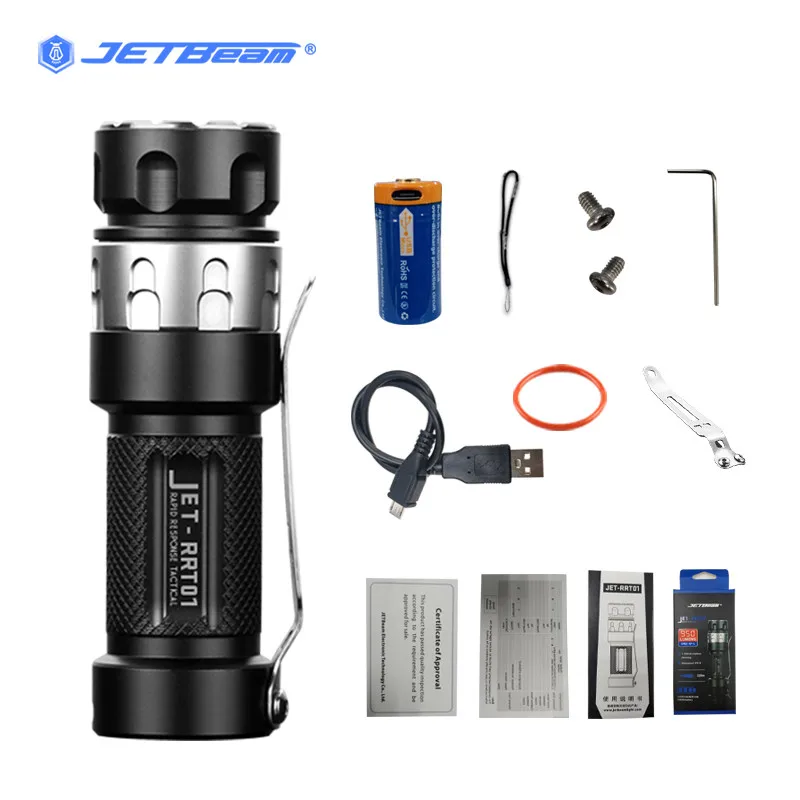 Jetbeam RRT01 RAPTOR Tactical Flashlight CREE XP-L /Nichia 219C 950 Lm Mini Rechargeable Flashlight by 18650 Battery for Camping
Jetbeam RRT01 RAPTOR Tactical Flashlight CREE XP-L /Nichia 219C 950 Lm Mini Rechargeable Flashlight by 18650 Battery for Camping