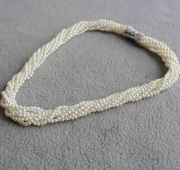 gorgeous new 6 row 4-5mm design south sea white twist pearl necklace 18" 
gorgeous new 6 row 4-5mm design south sea white twist pearl necklace 18"