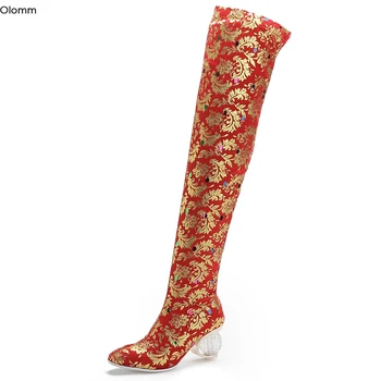 Olomm Stylish Women Winter Thigh High Flexible Boots Strange Style Heels Boots Round Toe Red Drerss Shoes Women US Size 4-10.5
Olomm Stylish Women Winter Thigh High Flexible Boots Strange Style Heels Boots Round Toe Red Drerss Shoes Women US Size 4-10.5