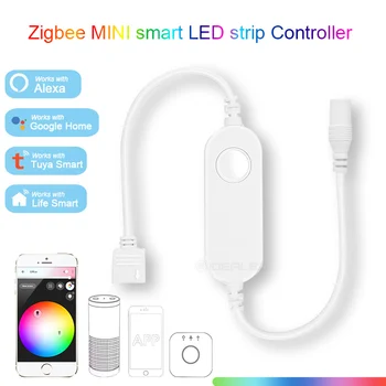 Smart LED Zigbee MINI Strip Controller RGB LED Strip Light Controller 5-24V APP Voice Control Work with Alexa Echo SmartThings
Smart LED Zigbee MINI Strip Controller RGB LED Strip Light Controller 5-24V APP Voice Control Work with Alexa Echo SmartThings