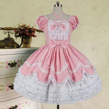 Free ShippingJapanese Harajuku Women Pink Lace Dress Short Sleeve Lolita Style Student's Dress Sweet Kawaii Cute Bow Girl
Free ShippingJapanese Harajuku Women Pink Lace Dress Short Sleeve Lolita Style Student's Dress Sweet Kawaii Cute Bow Girl