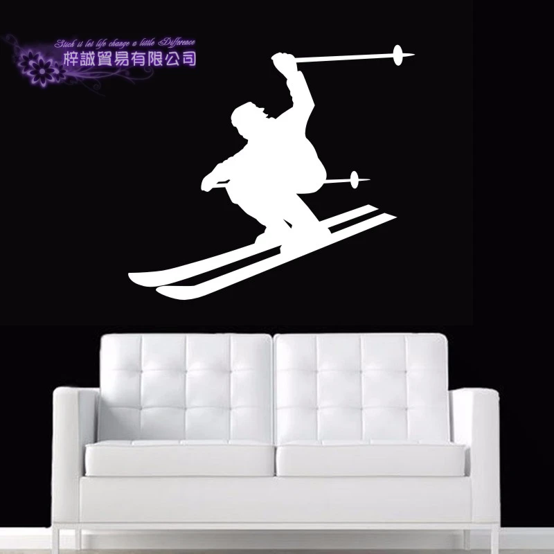 DCTAL Ski Car Sticker Snowboarding Decal Skiing Skating Posters Board Vinyl Wall Decals Pegatina Decor Mural Ski Sticker