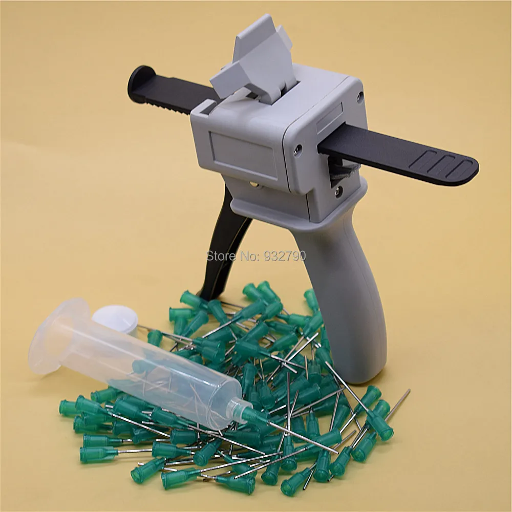 

30cc Dispenser Cartridge Gun Applicator & 30cc Glue Liquid Cartridge Dispenser Syringe Barrel & 100x 18G Glue Dispensing Needles