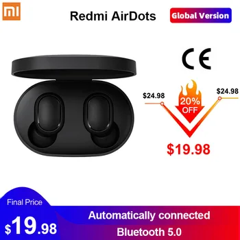Global Version Xiaomi Redmi AirDots Earbuds Wireless Earphones TWS Bluetooth 5.0 Tap Control Noise reduction Charging box
Global Version Xiaomi Redmi AirDots Earbuds Wireless Earphones TWS Bluetooth 5.0 Tap Control Noise reduction Charging box