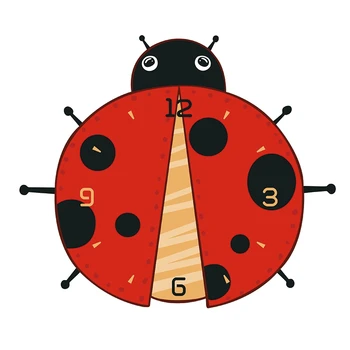 

Ladybug Wall Clock Wall Sticker Living Room Child Room Wall Decorations Mute for Watches Quartz Wall Clocks Gifts