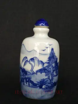 YIZHU CULTUER ART Collection Trinket China Old Blue and White Porcelain Mountain Water Snuff Bottles
YIZHU CULTUER ART Collection Trinket China Old Blue and White Porcelain Mountain Water Snuff Bottles