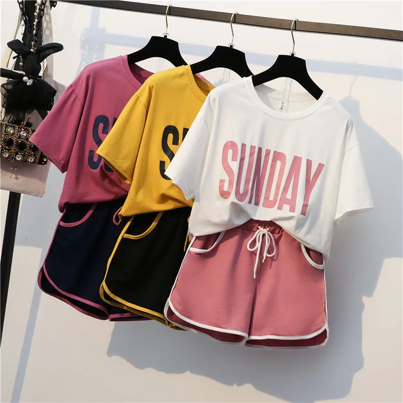 Summer WOMEN'S Dress New Style Sports Set Korean-style Fashion Loose Short Sleeve Wide-Leg Shorts Casual Two-Piece Women's
Summer WOMEN'S Dress New Style Sports Set Korean-style Fashion Loose Short Sleeve Wide-Leg Shorts Casual Two-Piece Women's