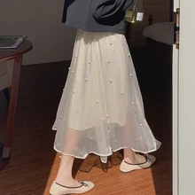 Traf design sense of bright silk beaded temperament elegant slim skirt 2022 spring and summer new joker solid color A-line skirt
Traf design sense of bright silk beaded temperament elegant slim skirt 2022 spring and summer new joker solid color A-line skirt