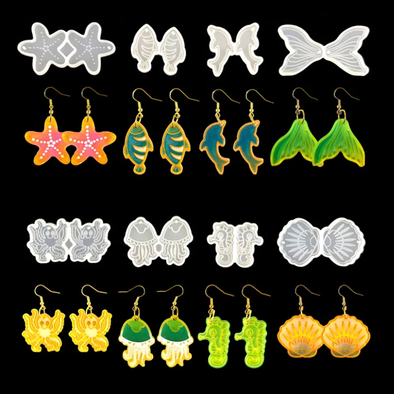 Набор из 8 предметов, серьги, подвески из серии «Океанский хвост», «сделай сам», формы для украшений из смолы
Набор из 8 предметов, серьги, подвески из серии «Океанский хвост», «сделай сам», формы для украшений из смолы