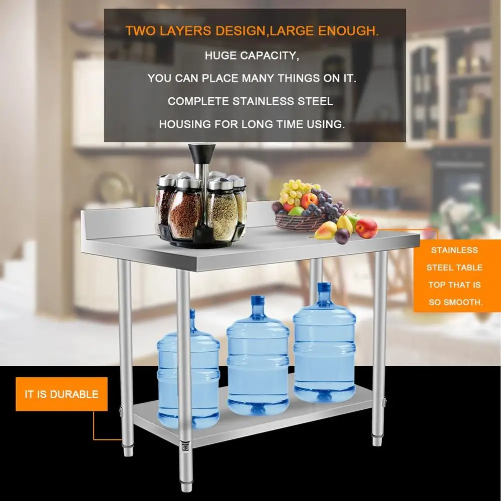 Stable Large Stainless Steel Two Layers Kitchen Work Bench Commercial Catering Stand Table Food Making Helper
Stable Large Stainless Steel Two Layers Kitchen Work Bench Commercial Catering Stand Table Food Making Helper