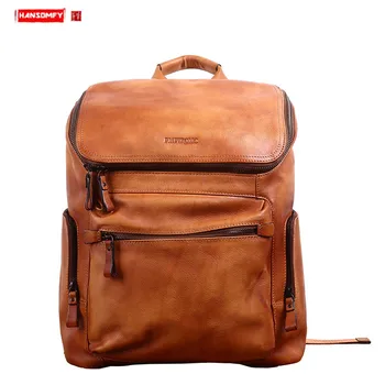 Large-capacity Backpack Men's Leather Casual Men Laptop Backpack Travel Computer Bag Schoolbag The First Layer of Leather Male
Large-capacity Backpack Men's Leather Casual Men Laptop Backpack Travel Computer Bag Schoolbag The First Layer of Leather Male