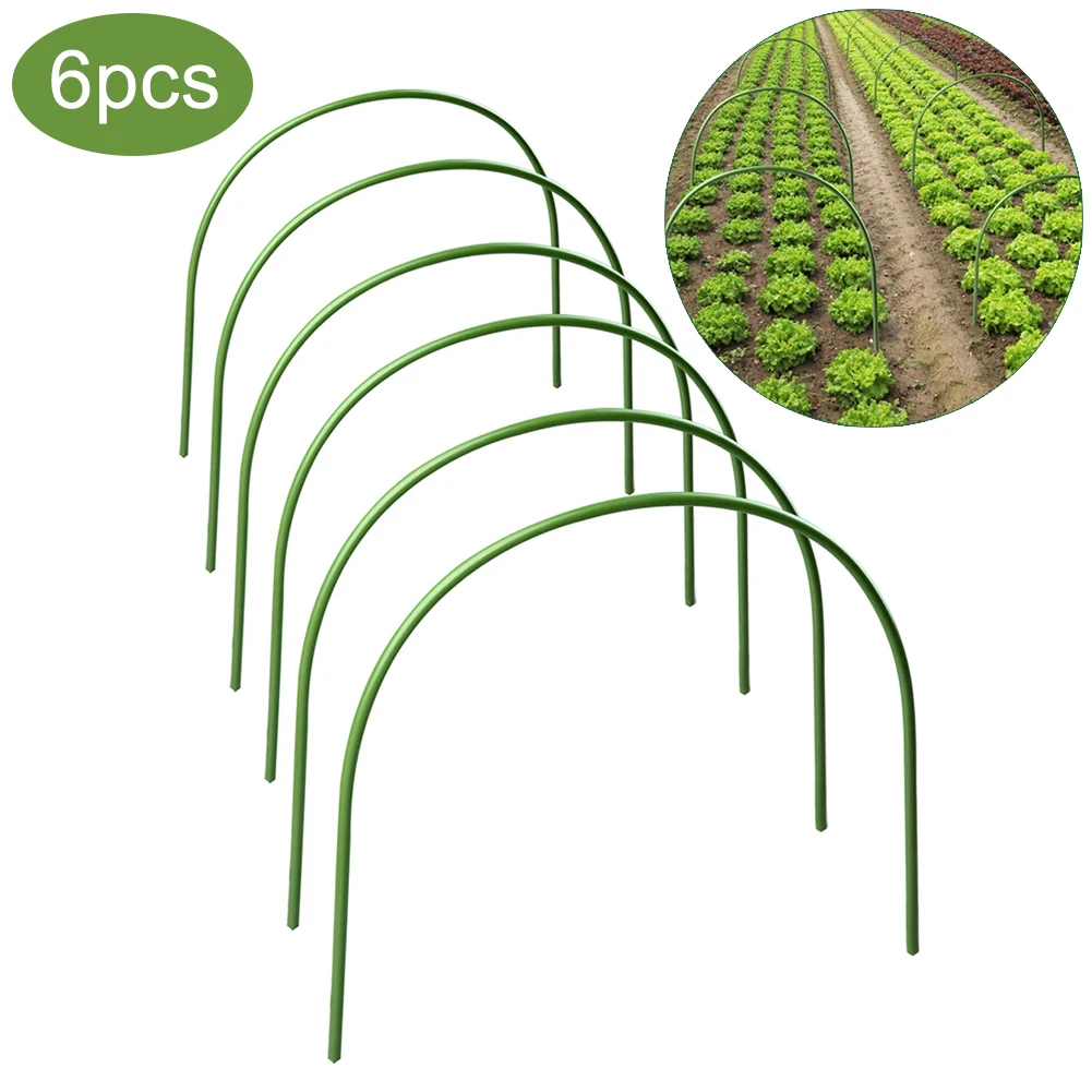 Develoo 6PCS Greenhouse Tunnel Hoops-Portable Steel with Plastic Coated Plant Grow Tunnel Hoops Greenhouse Hoops Support Protection Hoops for Garden Fabric Plant Cover Support