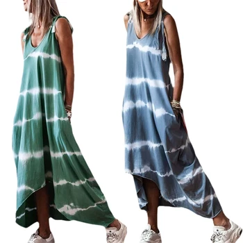 Women Fashion Striped Tie-dye Print Dress Summer Sleeveless Irregular Hem Dress for Ladies
Women Fashion Striped Tie-dye Print Dress Summer Sleeveless Irregular Hem Dress for Ladies