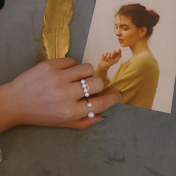 HUANZHI Korean Double Layer Stereoscopic Shiny Rhinestone Elegant Simulated Pearl Rings for Women Adjustable Wedding Party
HUANZHI Korean Double Layer Stereoscopic Shiny Rhinestone Elegant Simulated Pearl Rings for Women Adjustable Wedding Party