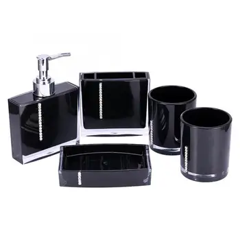 5PC/Set Acrylic Bathroom Accessories Bath Cup Bottle Toothbrush Holder Soap Dish Black
5PC/Set Acrylic Bathroom Accessories Bath Cup Bottle Toothbrush Holder Soap Dish Black