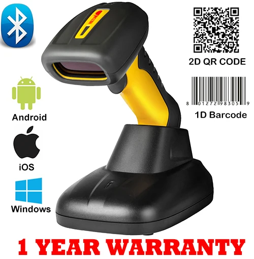 1D / 2D QR Bluetooth Wireless Barcode Scanner fast scanning QR Barcode Reader PDF For Android IOS Ipad With charger stand
1D / 2D QR Bluetooth Wireless Barcode Scanner fast scanning QR Barcode Reader PDF For Android IOS Ipad With charger stand