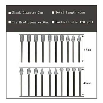 20pcs Electroplated Burr Drill Bit Set Grinding Wooden Glass Metalworking Materials Power Rotary Tools
20pcs Electroplated Burr Drill Bit Set Grinding Wooden Glass Metalworking Materials Power Rotary Tools