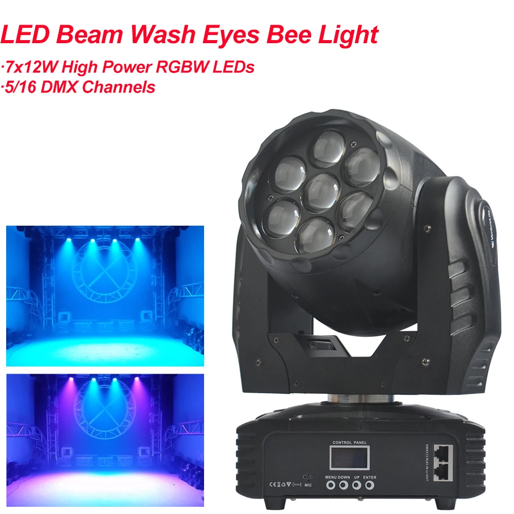 NEW 7x12W High Power RGBW 4IN1 LED Beam Wash Eyes Bee Moving Head Light DMX512 Sound 5/16 Channels Stage DJ Disco Party Lighting
NEW 7x12W High Power RGBW 4IN1 LED Beam Wash Eyes Bee Moving Head Light DMX512 Sound 5/16 Channels Stage DJ Disco Party Lighting